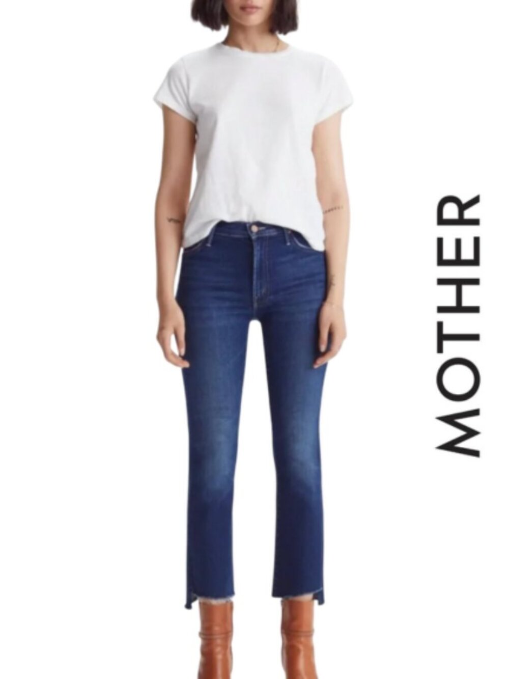 MOTHER Insider Crop Step Fray Home Movies High Rise Size 27